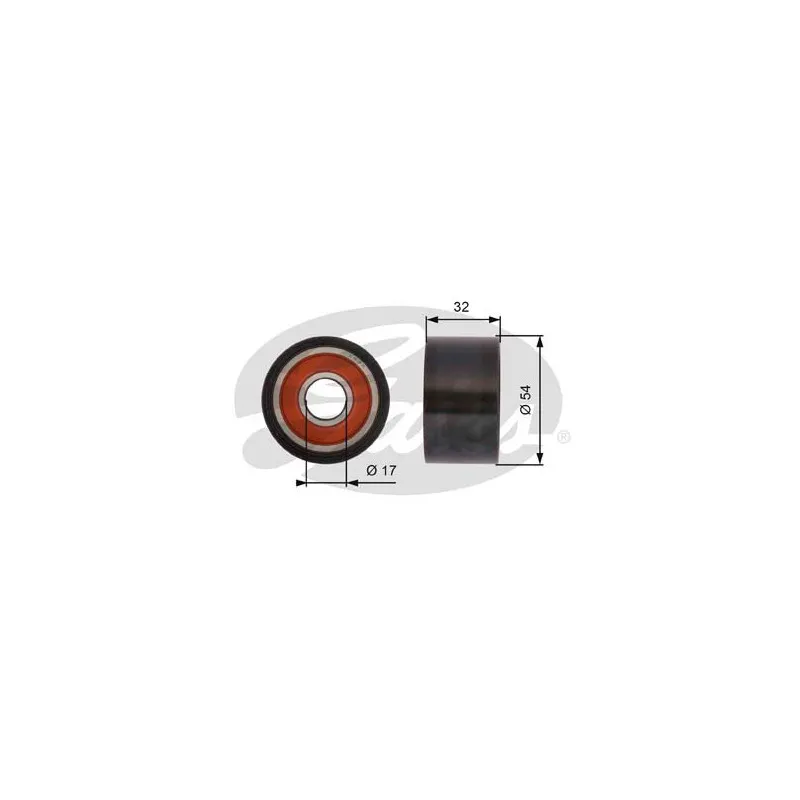 Poulie renvoi/transmission, courroie de distribution GATES T42167