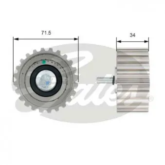 Poulie renvoi/transmission, courroie de distribution GATES T42183