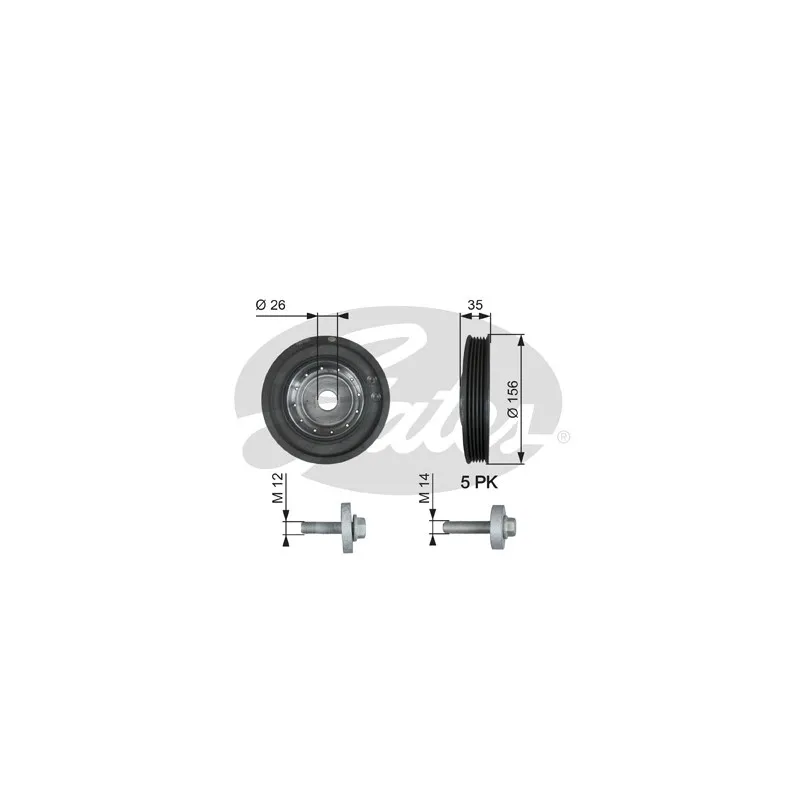 Poulie, vilebrequin GATES TVD1007A