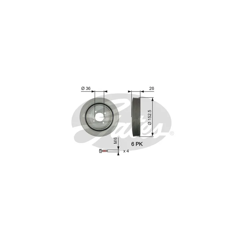 Poulie, vilebrequin GATES TVD1011A