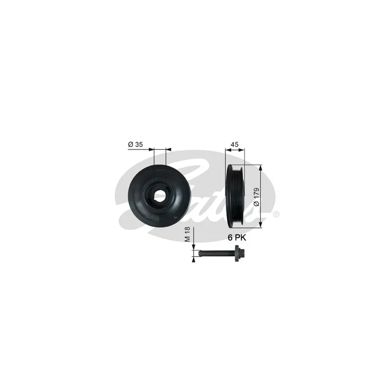 Poulie, vilebrequin GATES TVD1012A