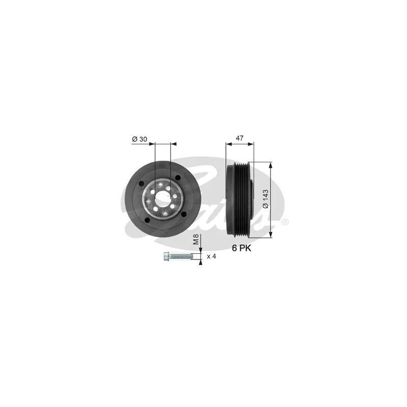 Poulie, vilebrequin GATES TVD1014A