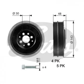 Poulie, vilebrequin GATES TVD1015A