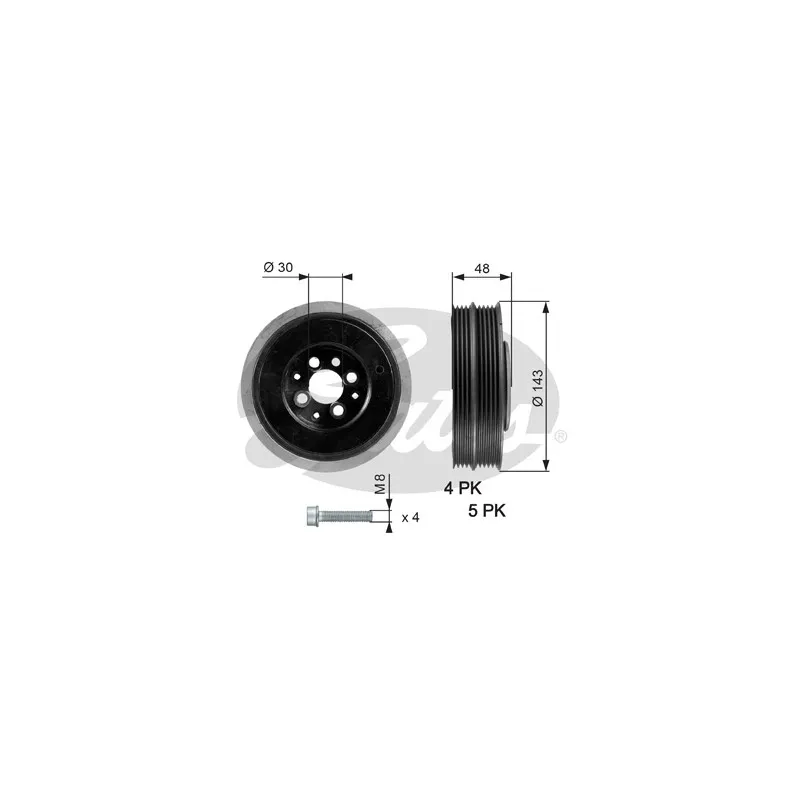 Poulie, vilebrequin GATES TVD1015A