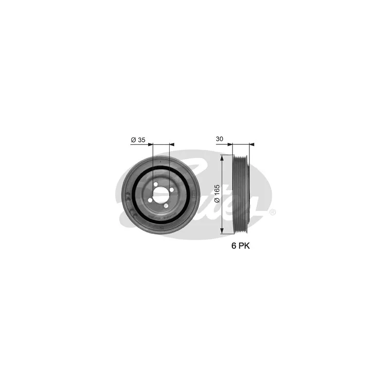 Poulie, vilebrequin GATES TVD1032