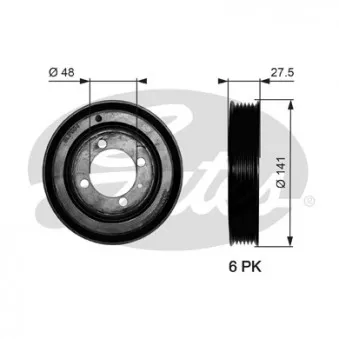 Poulie, vilebrequin GATES TVD1036