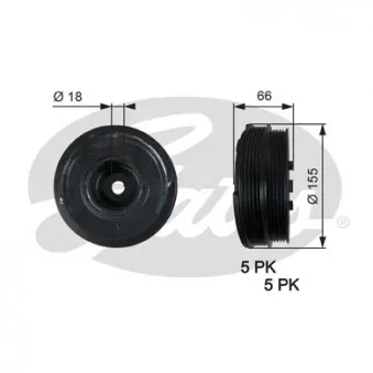 Poulie, vilebrequin GATES TVD1037