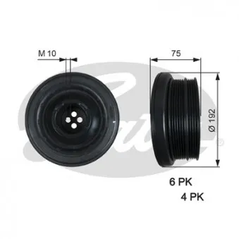 Poulie, vilebrequin GATES TVD1050