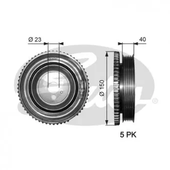 Poulie, vilebrequin GATES TVD1052