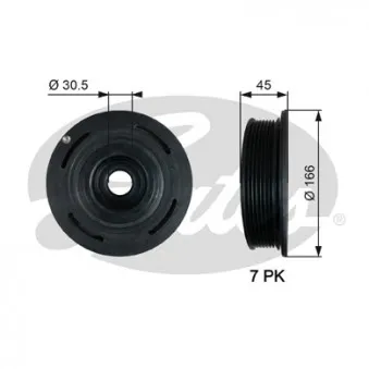 Poulie, vilebrequin GATES TVD1054