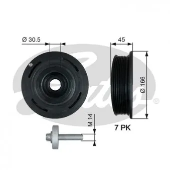 Poulie, vilebrequin GATES TVD1054A