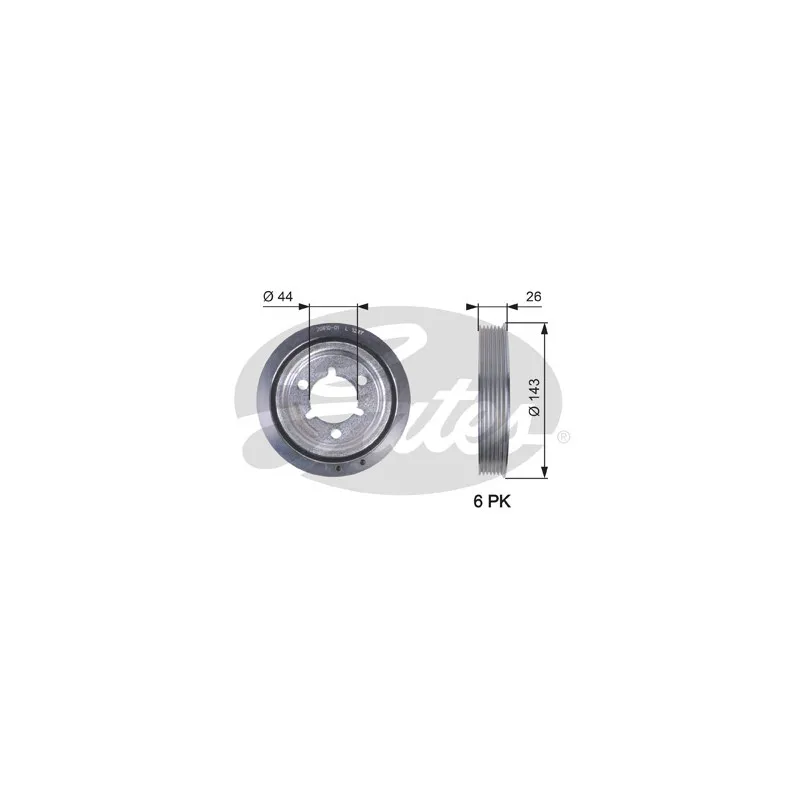 Poulie, vilebrequin GATES TVD1055