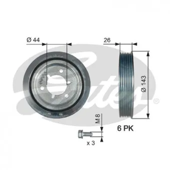 Poulie, vilebrequin GATES TVD1055A