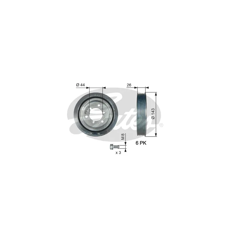 Poulie, vilebrequin GATES TVD1055A