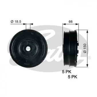 Poulie, vilebrequin GATES TVD1068