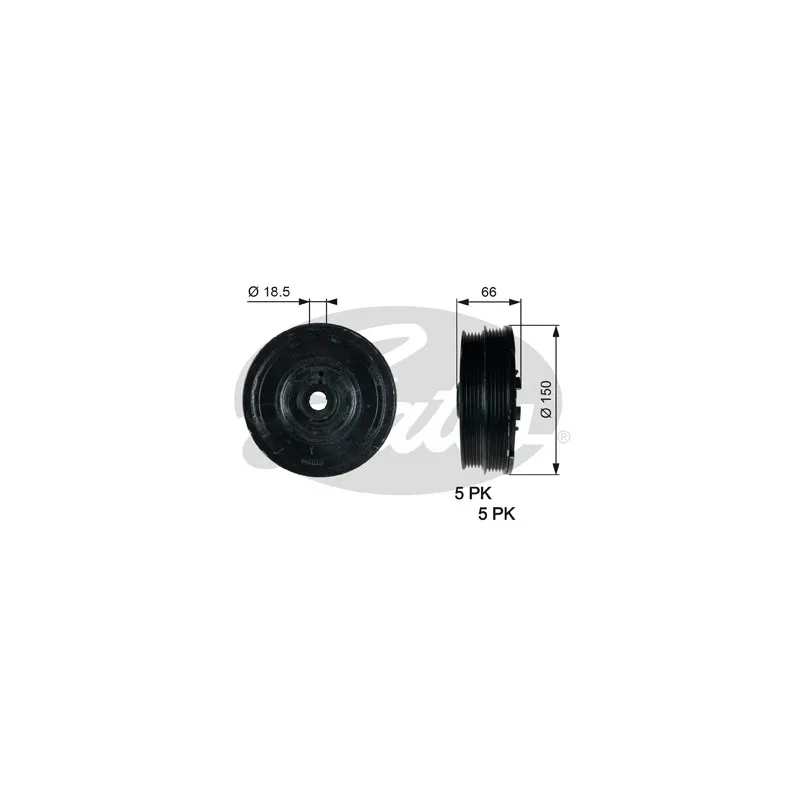 Poulie, vilebrequin GATES TVD1068