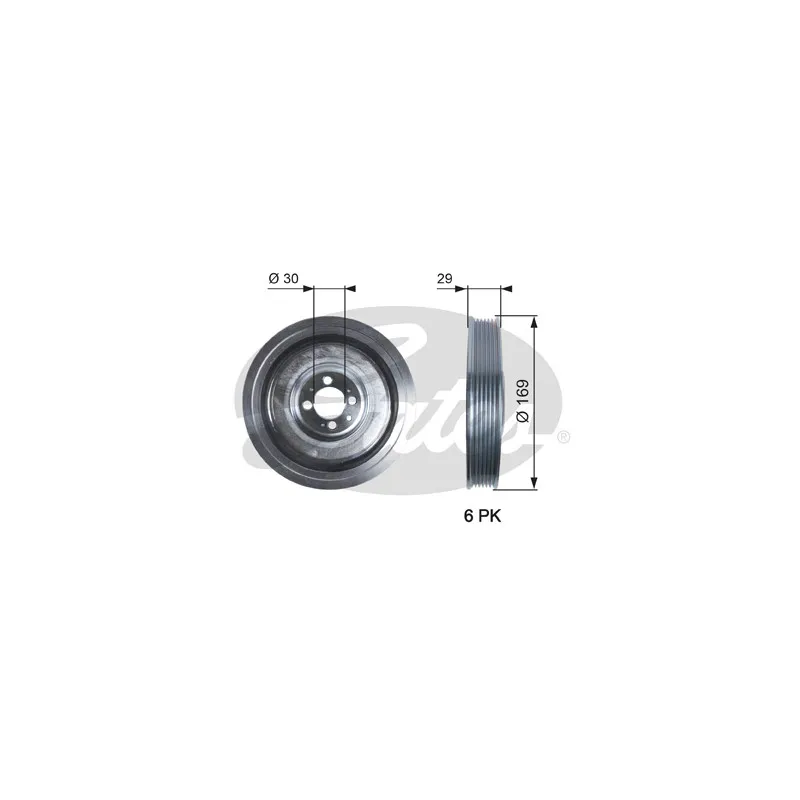 Poulie, vilebrequin GATES TVD1074