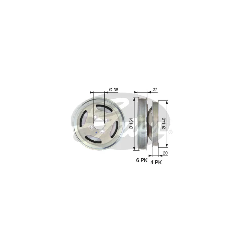 Poulie, vilebrequin GATES TVD1075