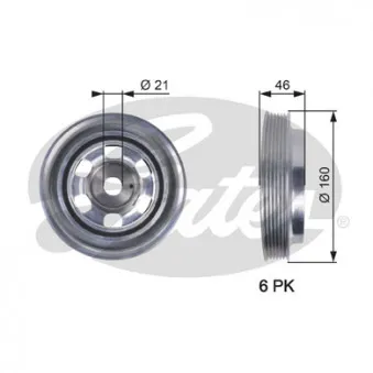Poulie, vilebrequin GATES TVD1081