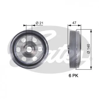 Poulie, vilebrequin GATES TVD1082