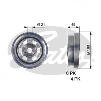 Poulie, vilebrequin GATES TVD1084