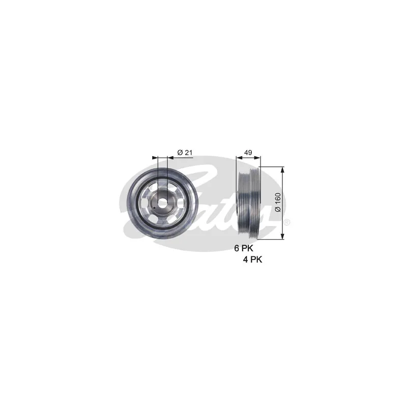 Poulie, vilebrequin GATES TVD1084