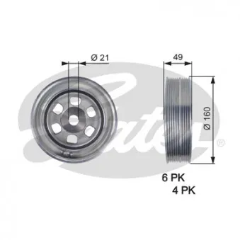 Poulie, vilebrequin GATES TVD1086