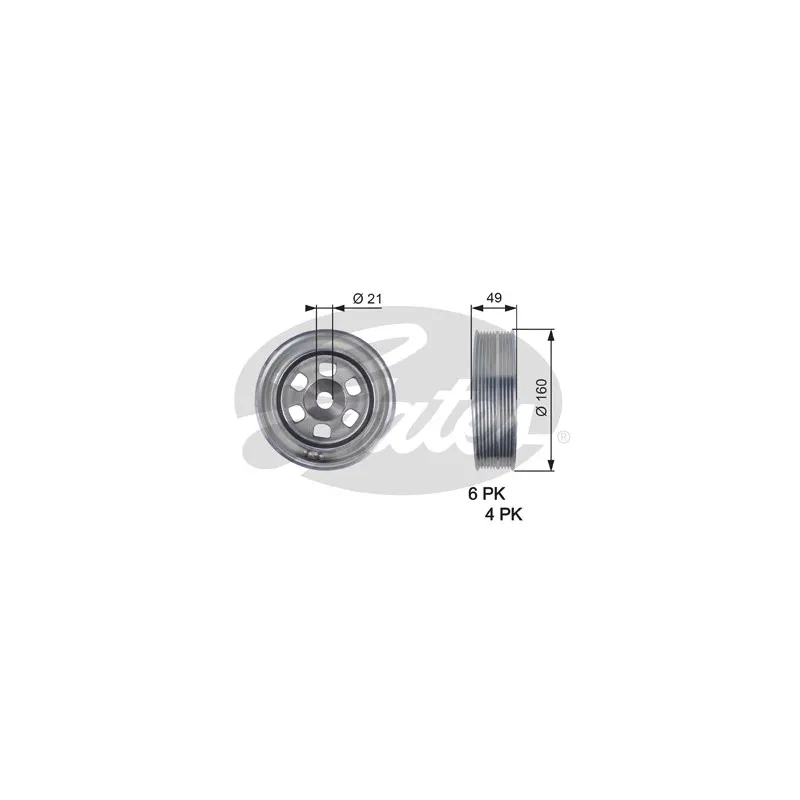 Poulie, vilebrequin GATES TVD1086