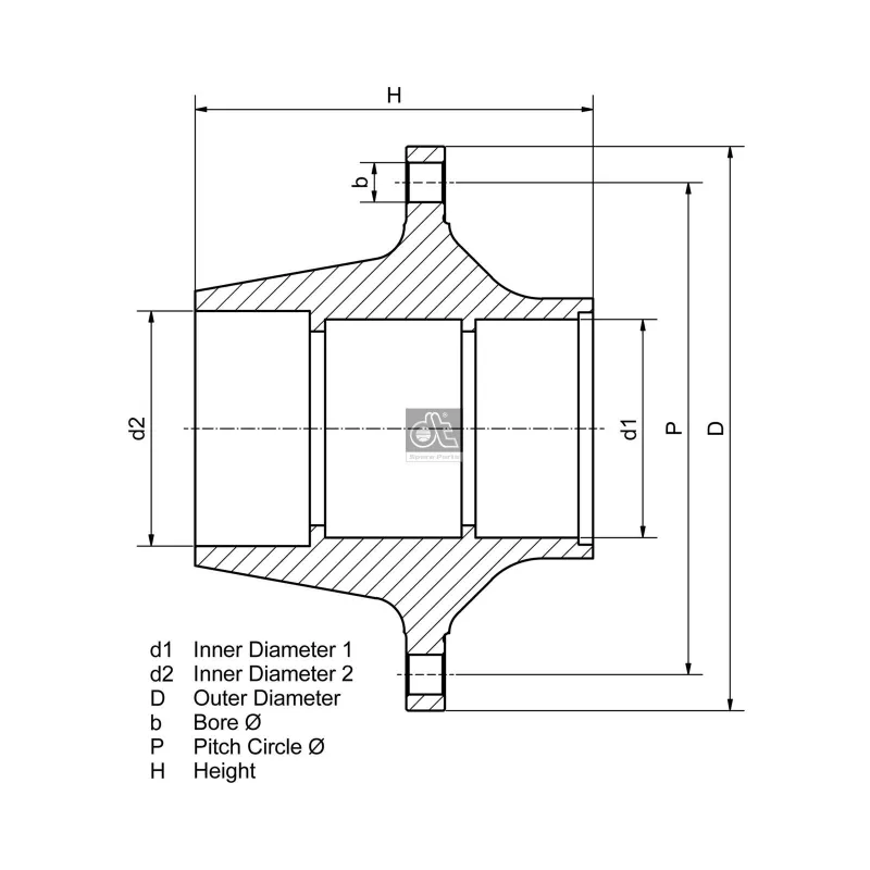 Moyeu de roue avant DT 10.20404