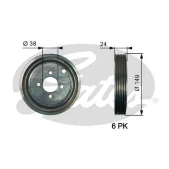 Poulie, vilebrequin GATES TVD1099