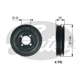 Poulie, vilebrequin GATES TVD1115