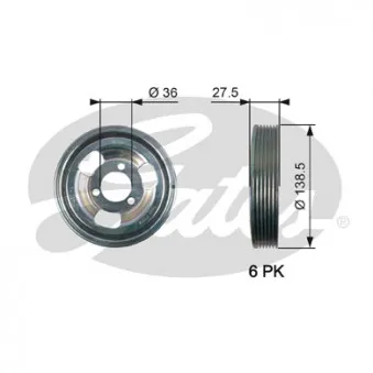 Poulie, vilebrequin GATES TVD1117