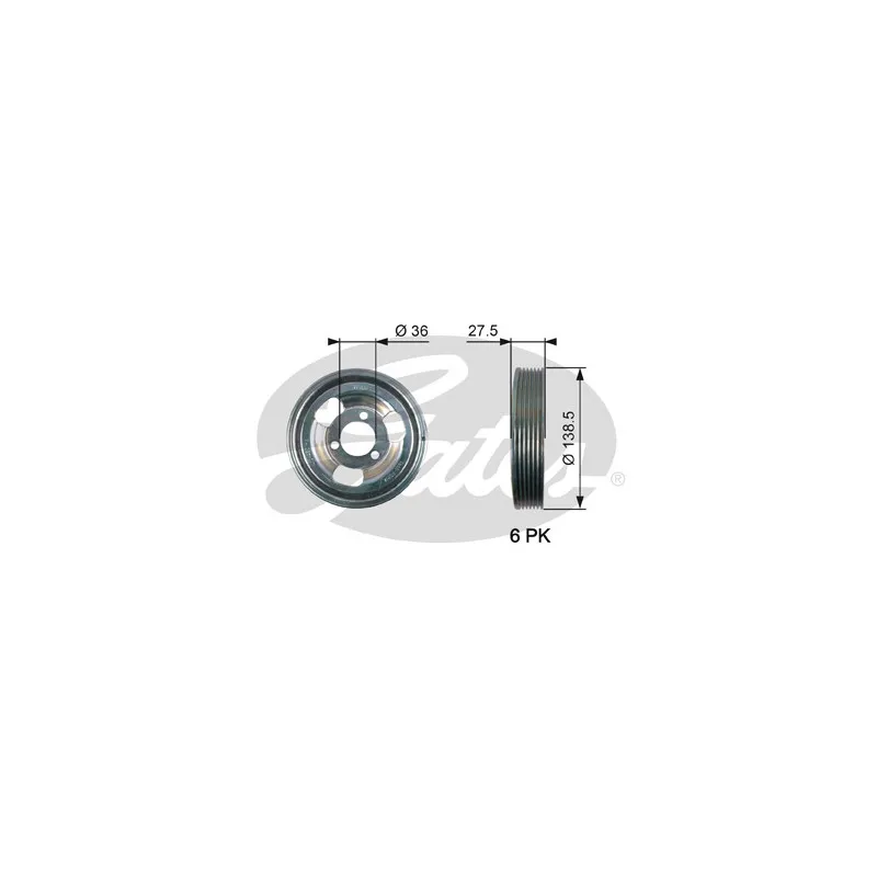 Poulie, vilebrequin GATES TVD1117