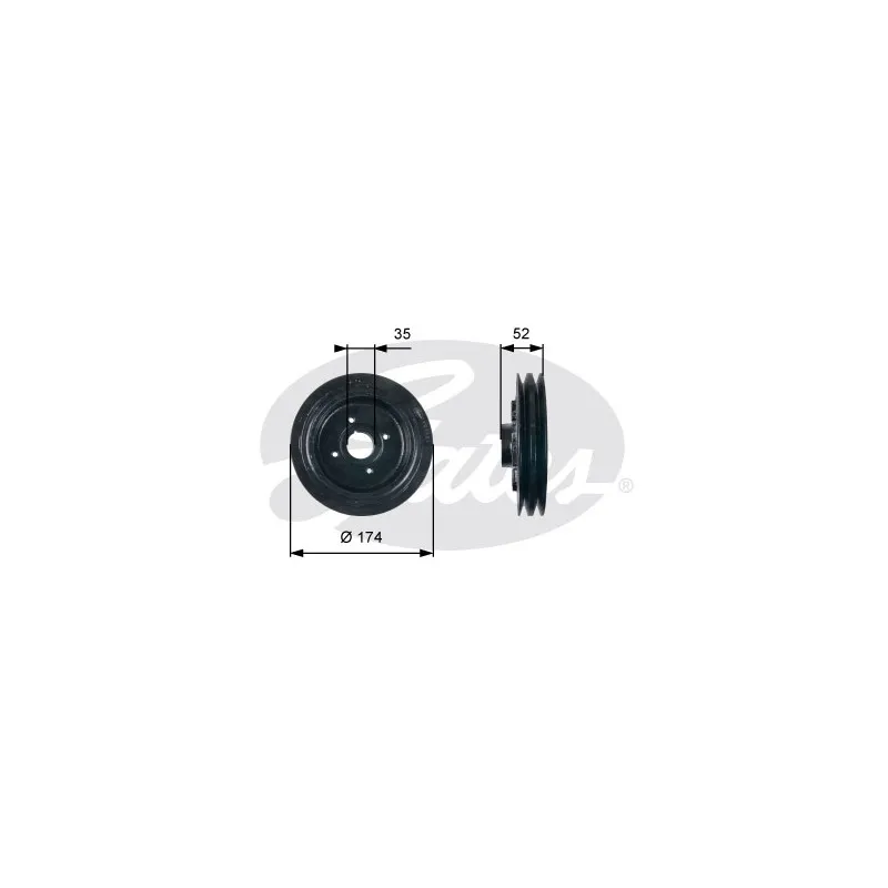 Poulie, vilebrequin GATES TVD1124