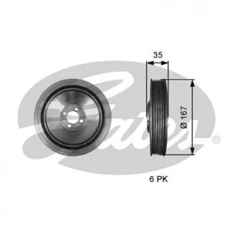 Poulie, vilebrequin GATES TVD1135