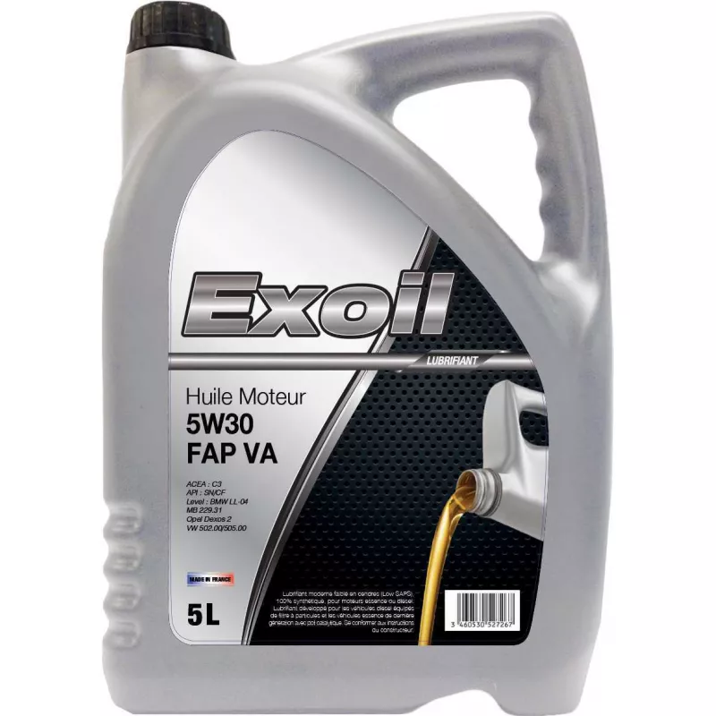 Huile moteur 5W30 FAP VA - 5L EXOIL HUCB005