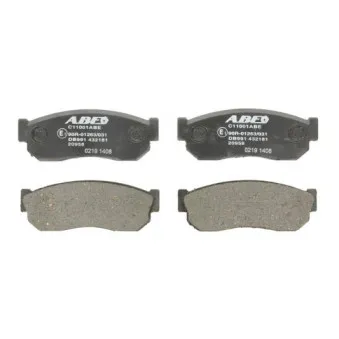 Jeu de 4 plaquettes de frein avant ABE C11001ABE