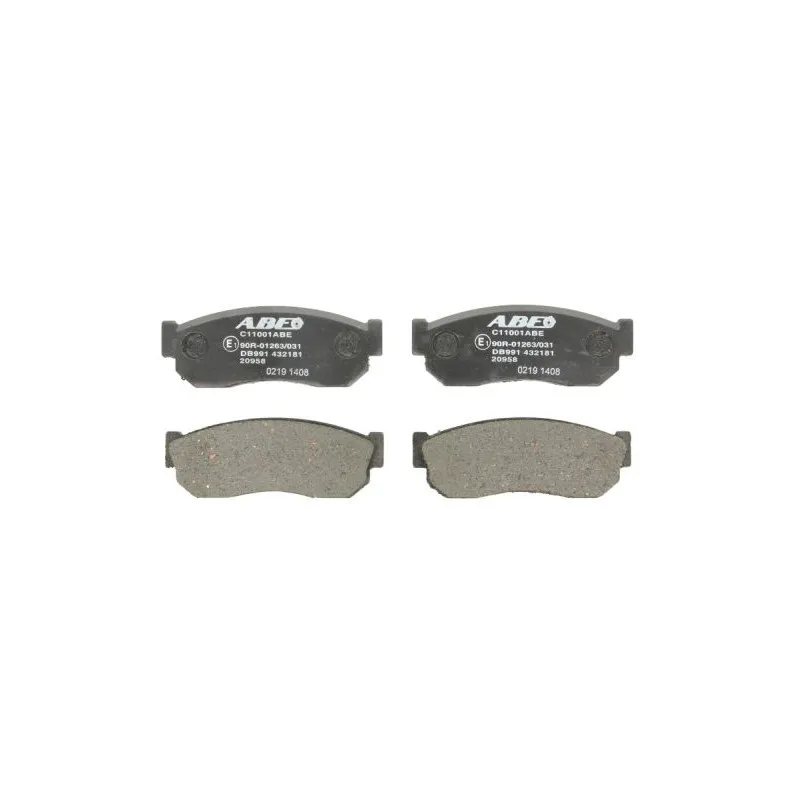 Jeu de 4 plaquettes de frein avant ABE C11001ABE
