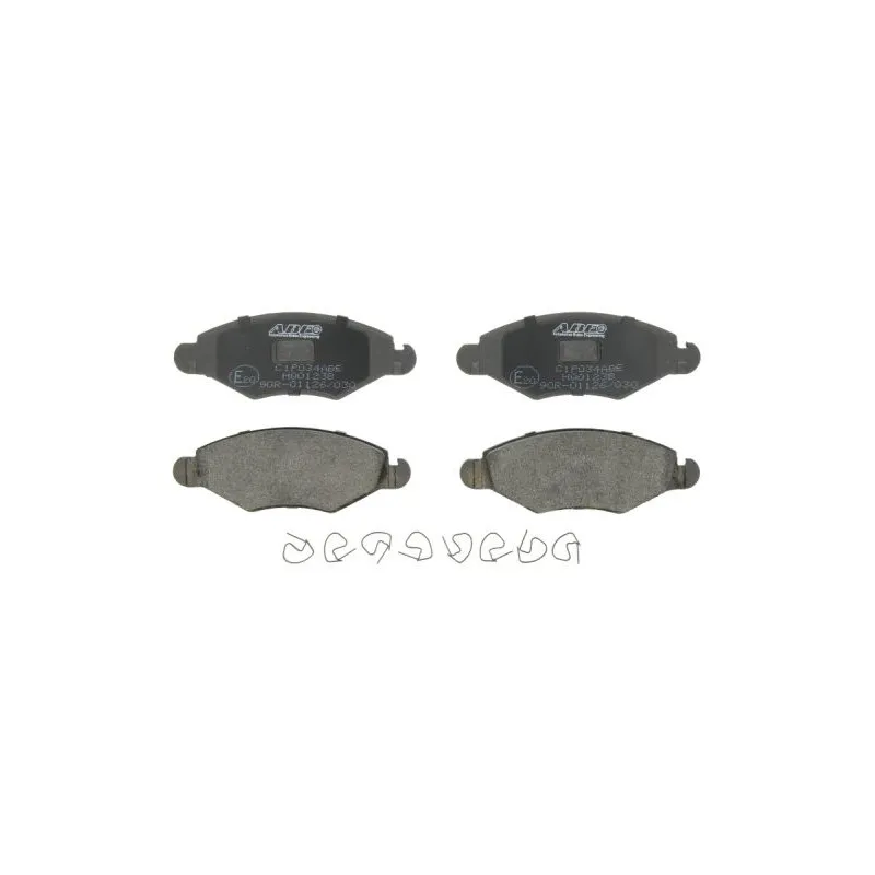 Jeu de 4 plaquettes de frein avant ABE C1P034ABE