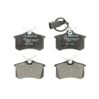 Jeu de 4 plaquettes de frein arrière ABE C2W012ABE