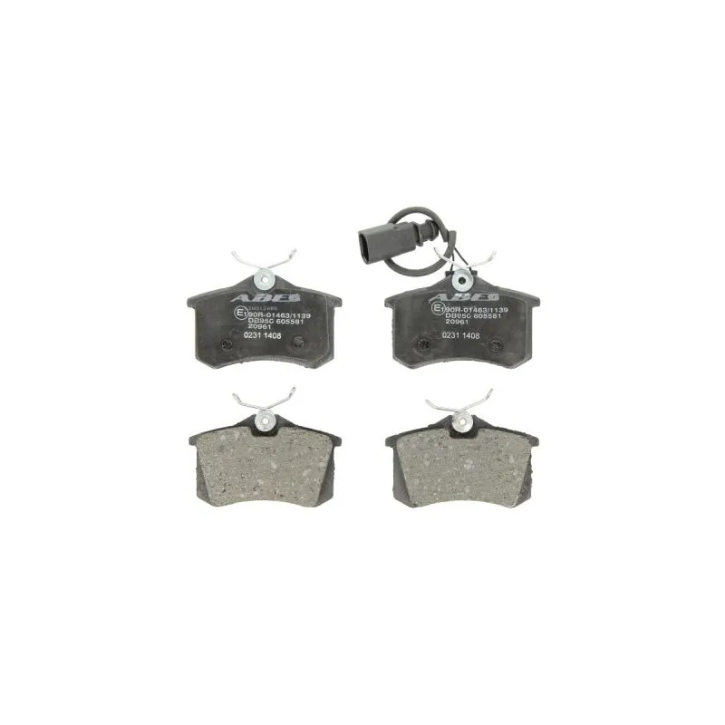 Jeu de 4 plaquettes de frein arrière ABE C2W012ABE