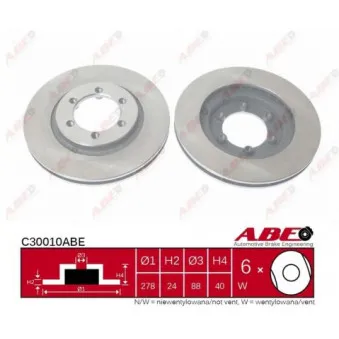 Jeu de 2 disques de frein avant ABE