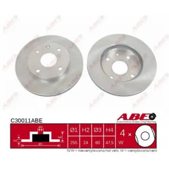 Jeu de 2 disques de frein avant ABE C30011ABE