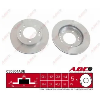 Jeu de 2 disques de frein avant ABE