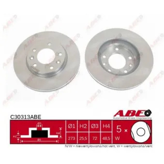 Jeu de 2 disques de frein avant ABE C30313ABE