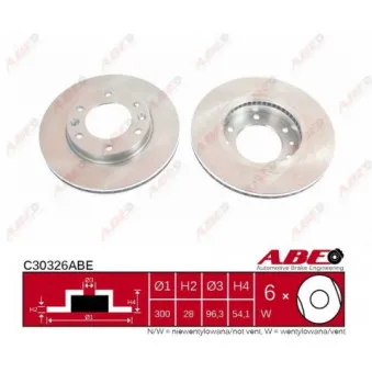 Jeu de 2 disques de frein avant ABE C30326ABE