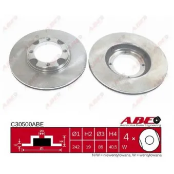 Jeu de 2 disques de frein avant ABE
