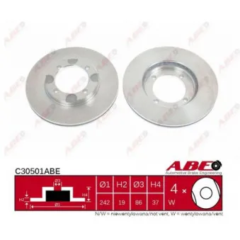 Jeu de 2 disques de frein avant ABE