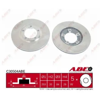 Jeu de 2 disques de frein avant ABE