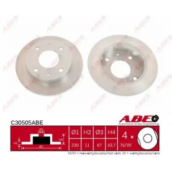 Jeu de 2 disques de frein avant ABE